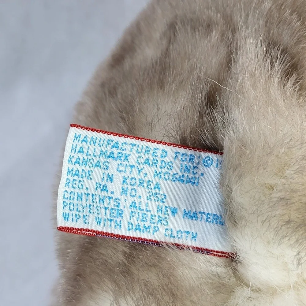 Vintage 1990 Hallmark Hartline Stuffed Plush Animal Blue Eyes Kitty‎ Cat